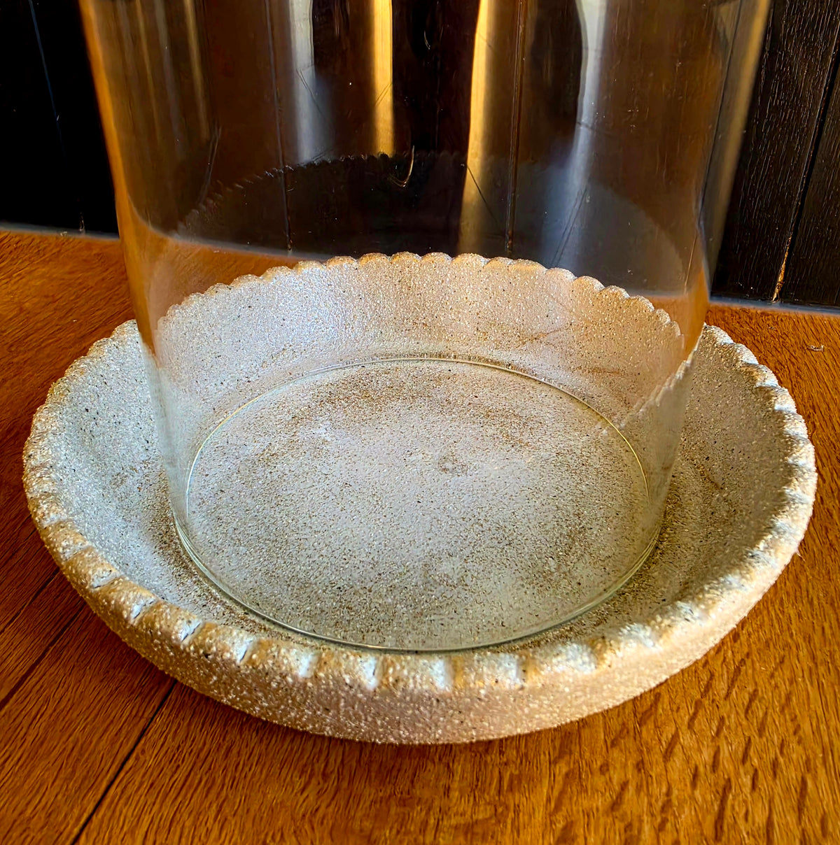 White Scalloped Dish Lantern