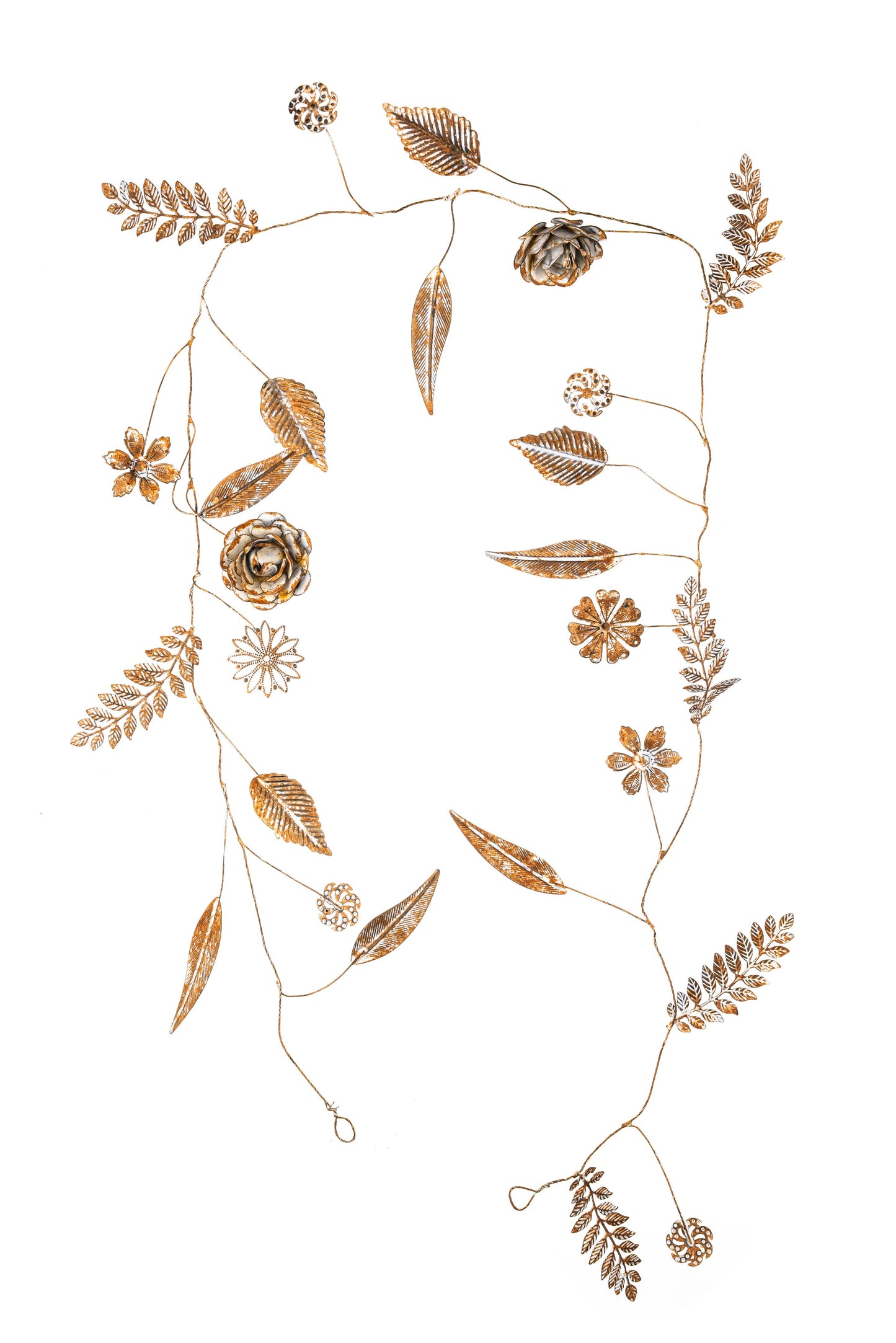 Bronze and White Flower and Leaf Garland