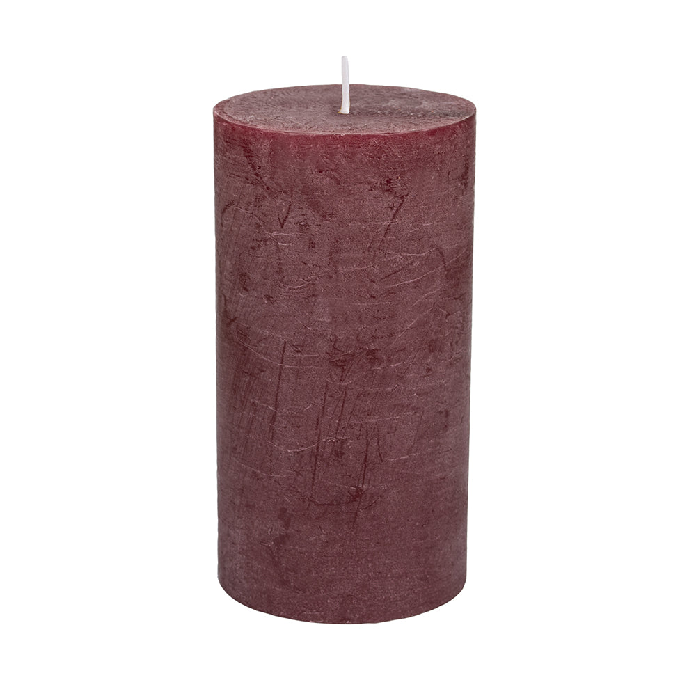 Rustic Pillar Candle ~ Plum