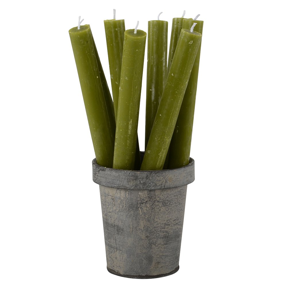 Rustic Dinner Candle ~ Fern Green
