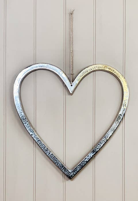 Hanging Aluminium Heart, 40cm