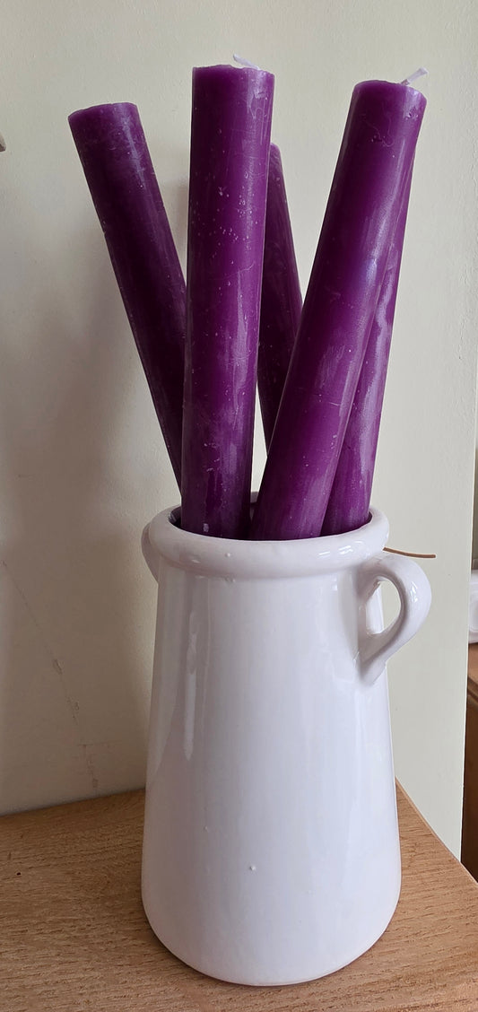 Rustic Dinner Candle ~ Amethyst