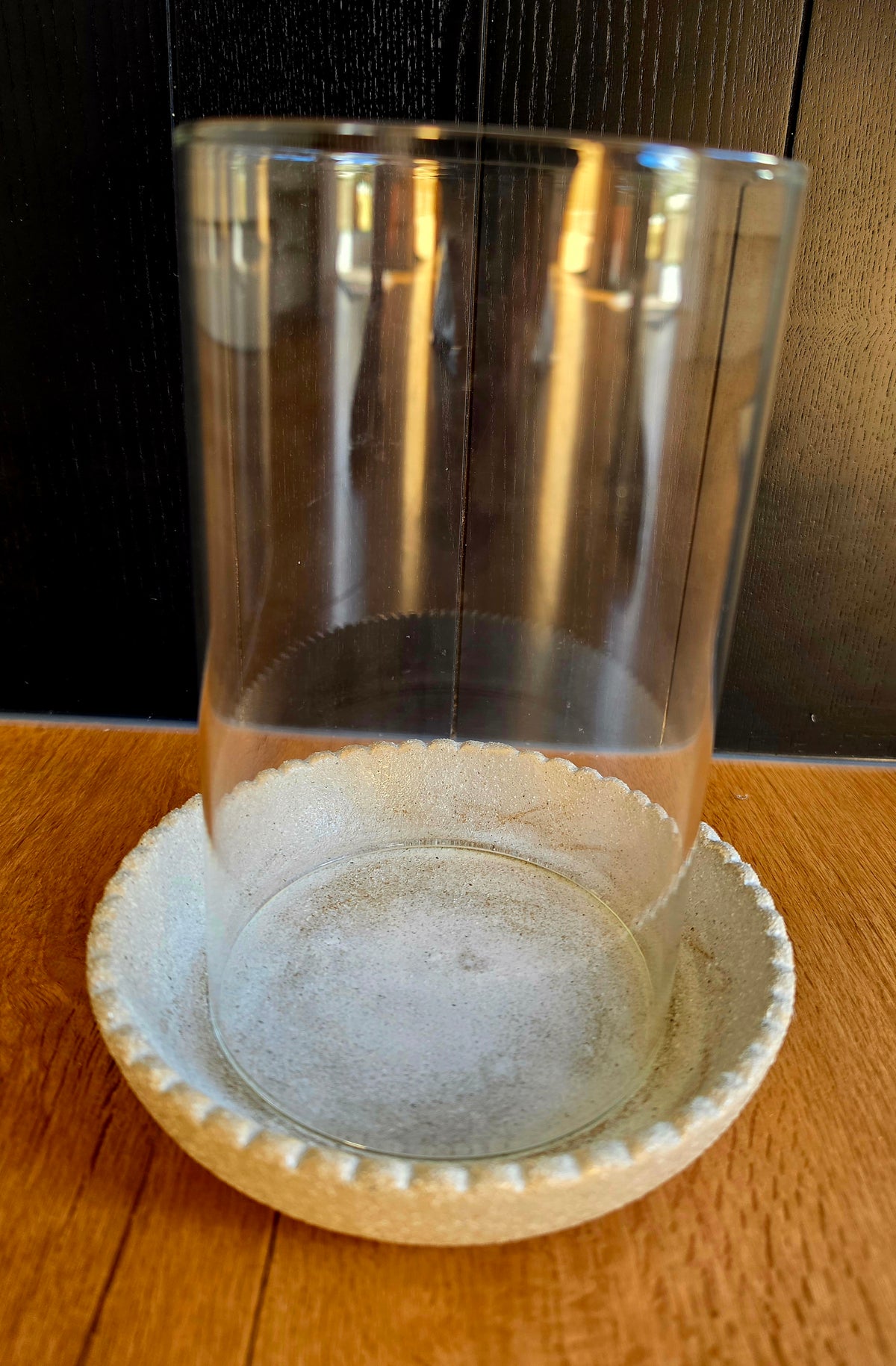White Scalloped Dish Lantern