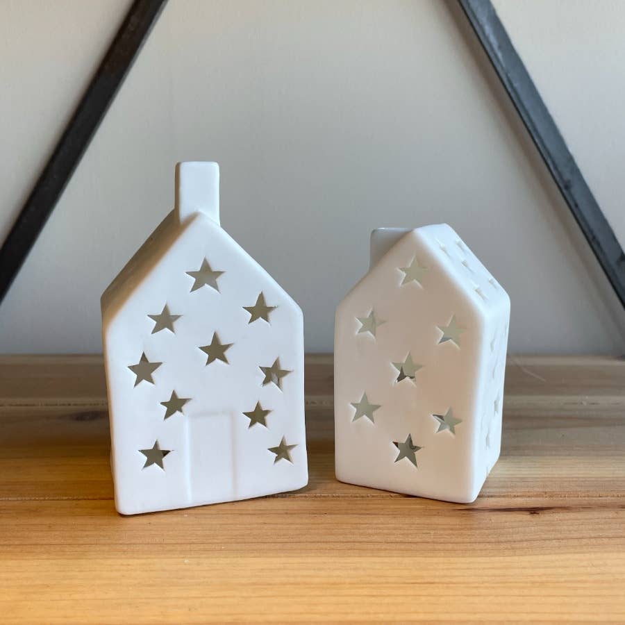 Ceramic LED Starry House, 11.5cm