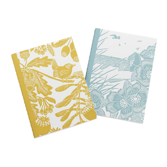 A6 Notebooks Set of 2 - Kate Heiss (Powder Blue/Mustard)