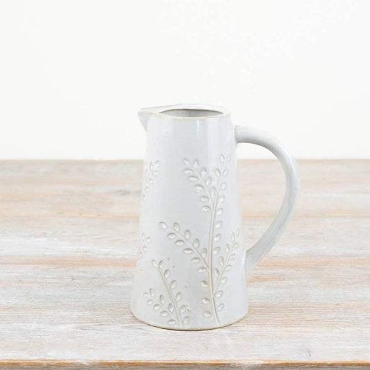 Embossed Leaf Porcelain Jug, 17cm