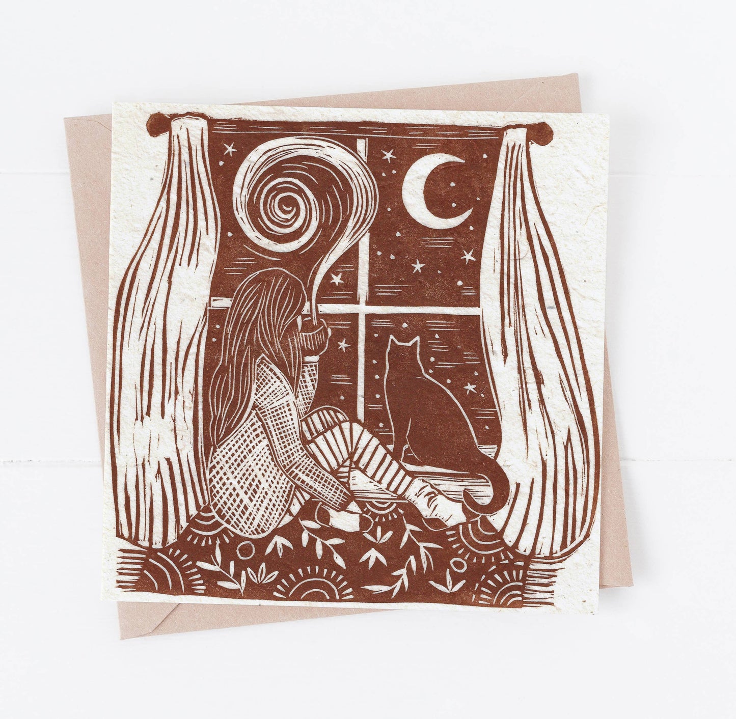 Cosy Home with Cat and Moon