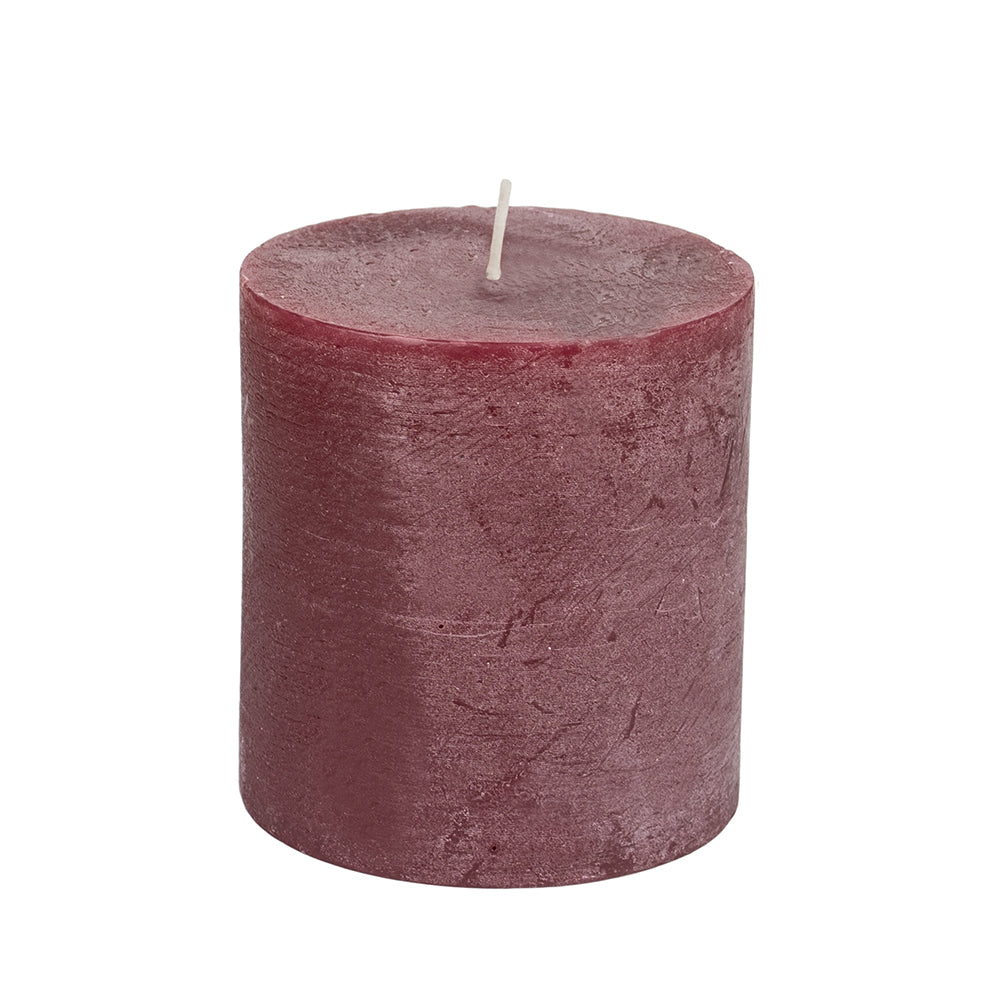 Rustic Pillar Candle ~ Plum