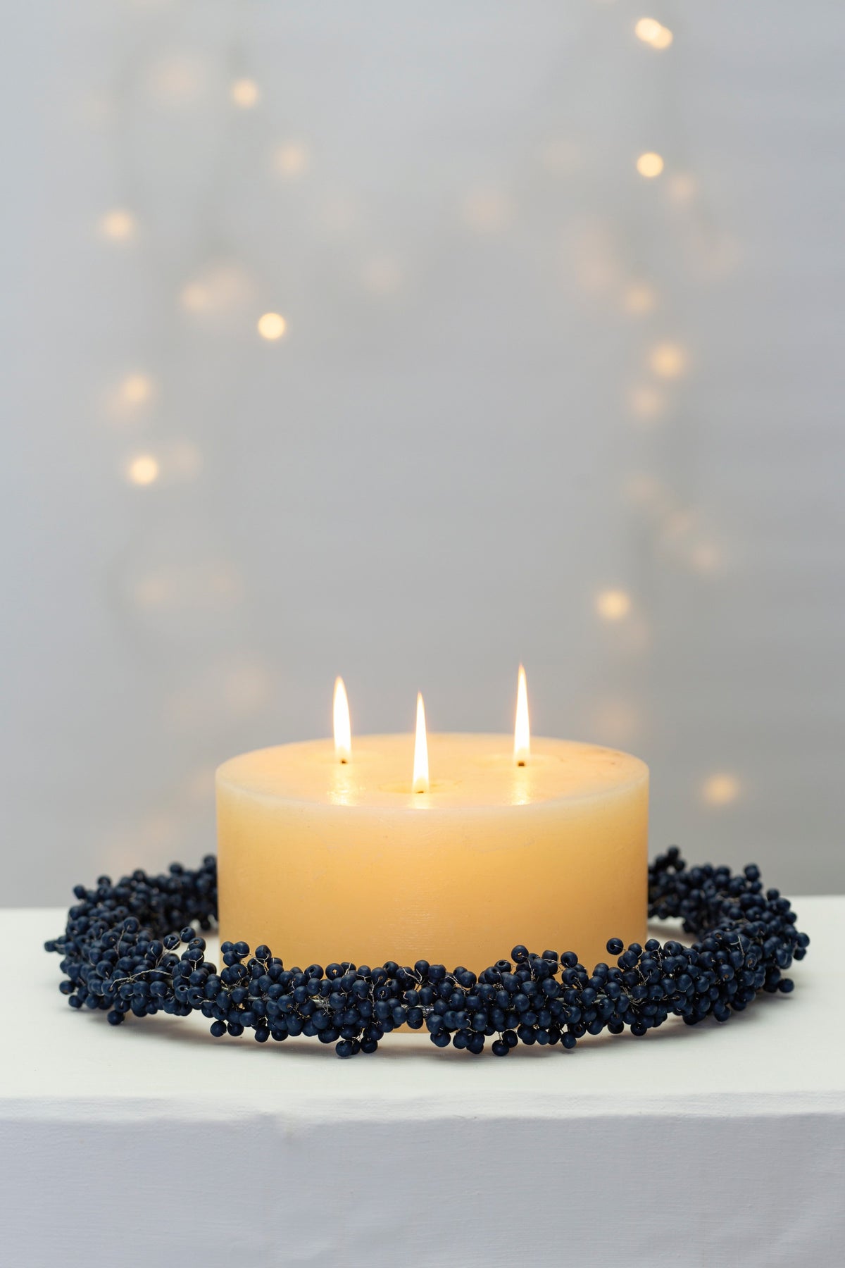 Large Blue Berry Wooden Wreath