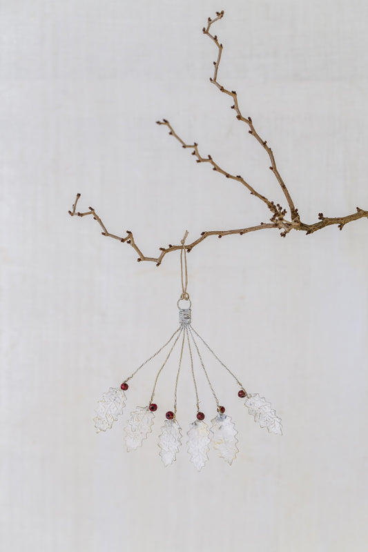 White Holly Bunch Hanging Decoration