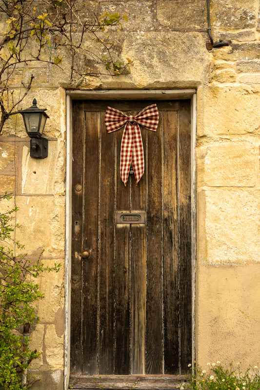 Large Gingham Christmas Bow ~ Winter Berry