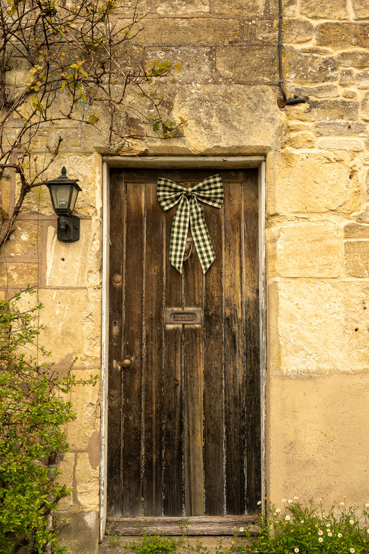 Large Gingham Bow ~ Pine Green