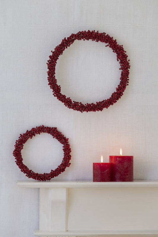 Large Red Berry Wooden Wreath