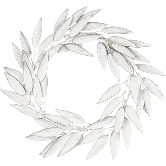 Vintage White Metal Leaf Wreath