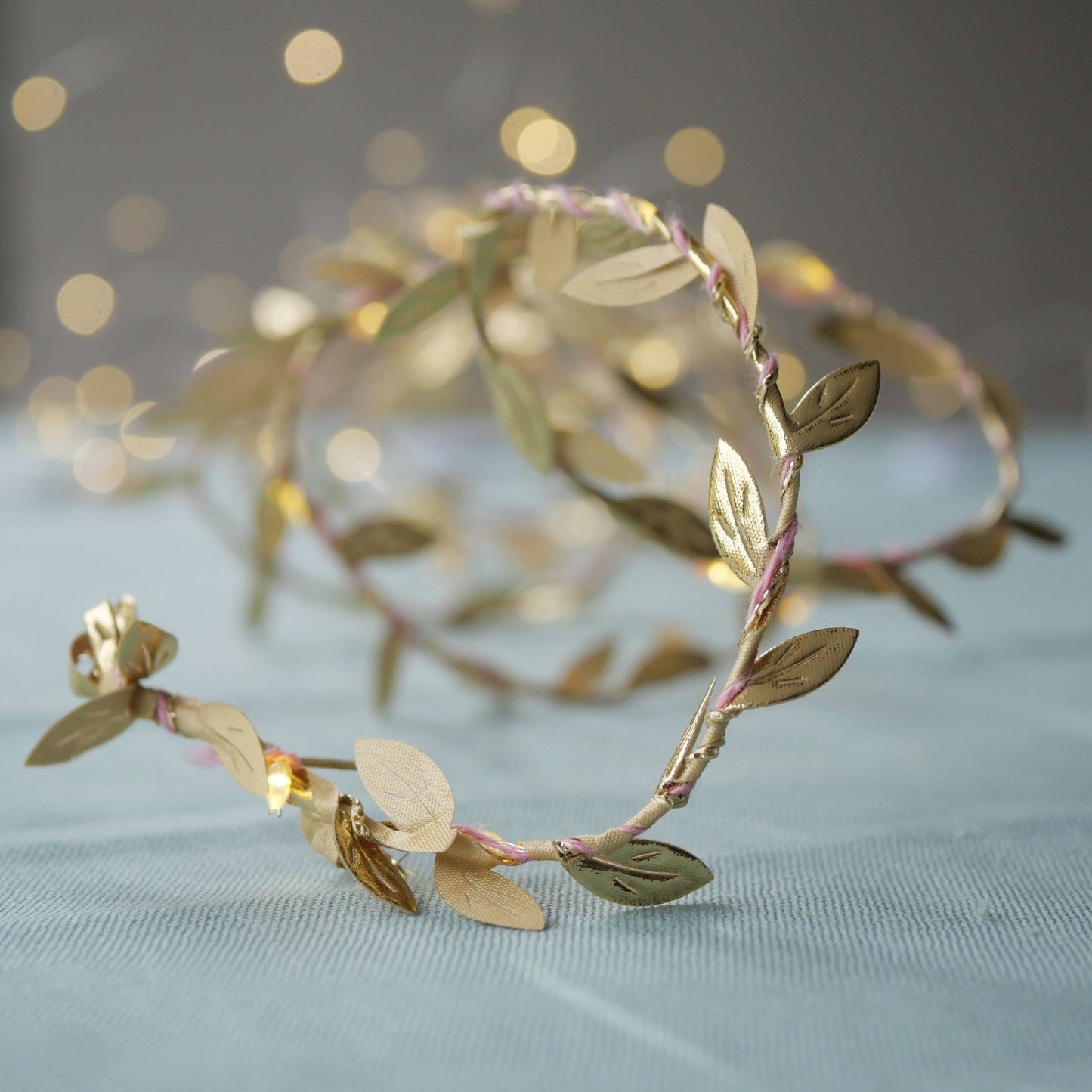 Handmade Leaf Fairy Lights - Gold