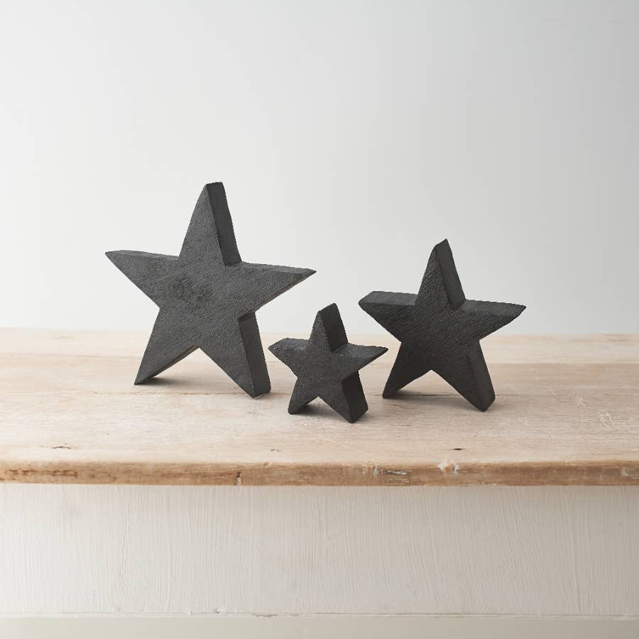 Black Wooden Star, 15cm