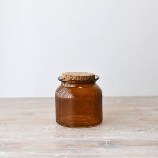 Painted Glass Storage Jar with Cork Lid, 10cm
