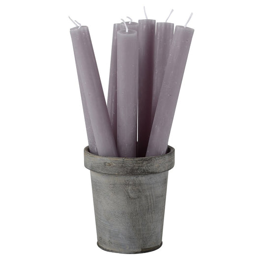 Rustic Dinner Candle ~ Light Grey
