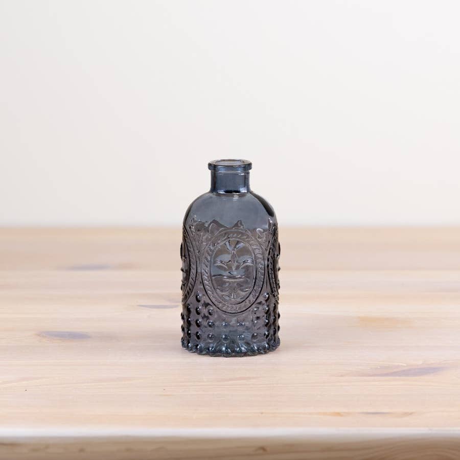 Fleur De Lis Bottle in Blue, 12.5cm