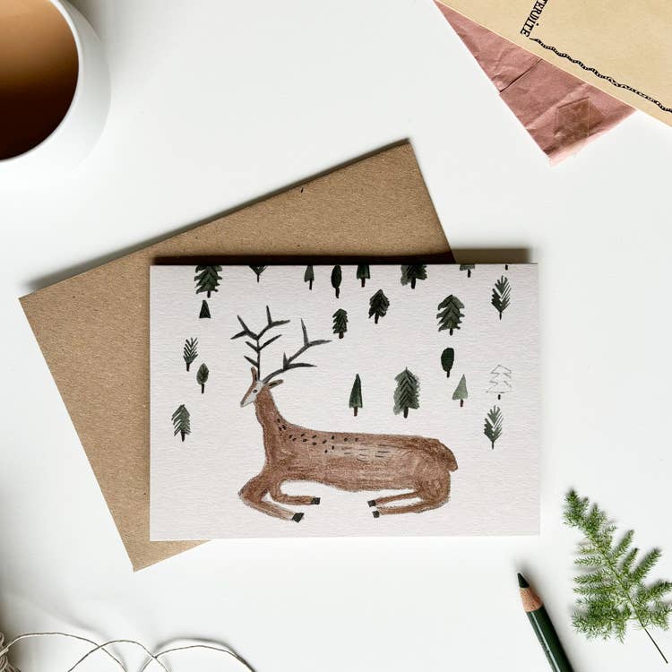 Deer and Woods Christmas Cards