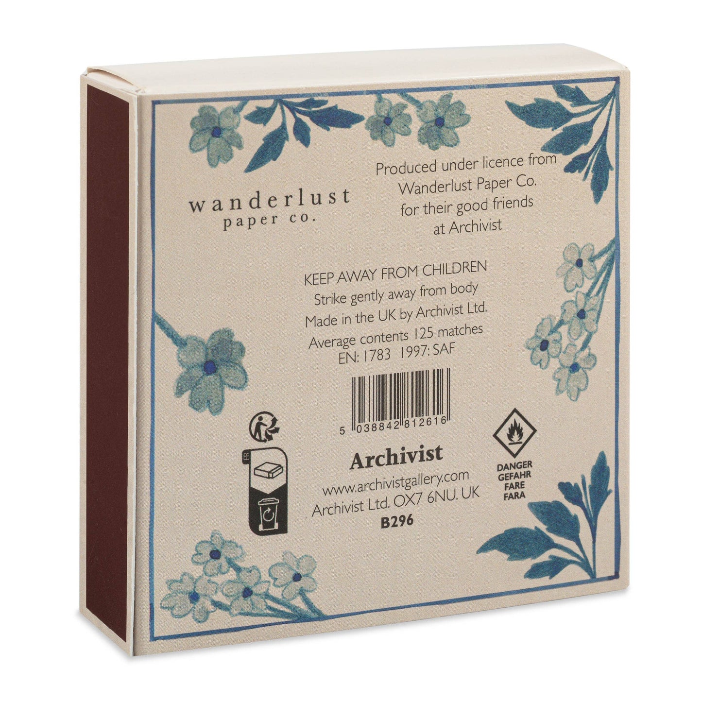 Blue Floral | Square Matchboxes